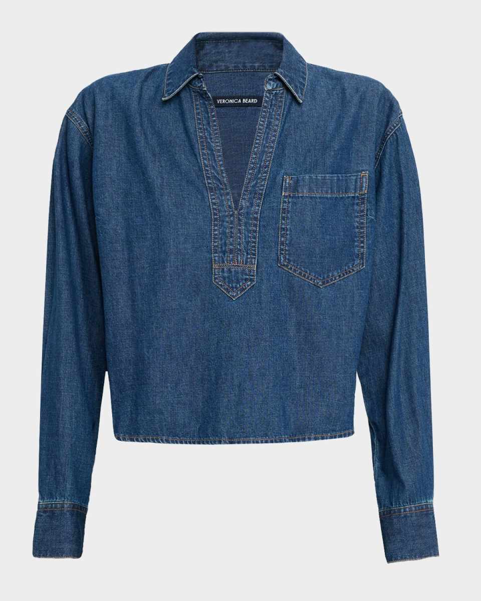 Khai Denim Popover Top